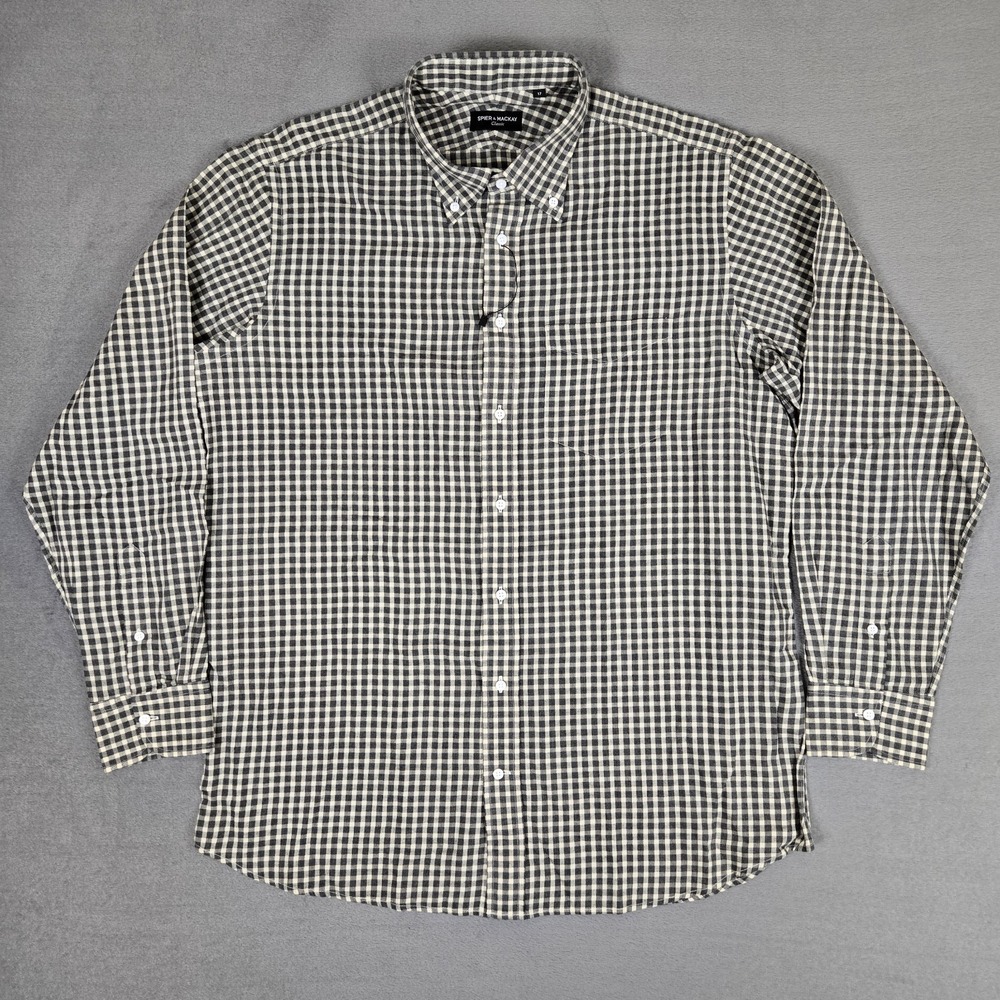 Spier &‎ Mackay Shirt Mens 17 Gingham Plaid Check Button Down Long Sleeve NWOT